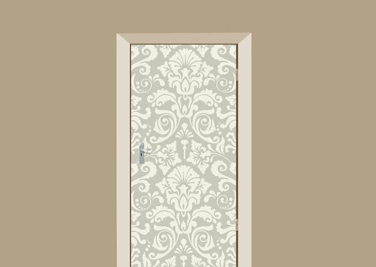 Deursticker Barok Wit Grijs 85x215cm (BxL) 1 Deursticker Barok Wit Grijs 85x215cm (BxL)