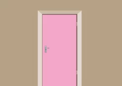 Deursticker Lichtroze