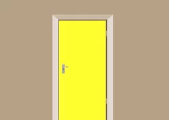 Deursticker Hoogglans Geel