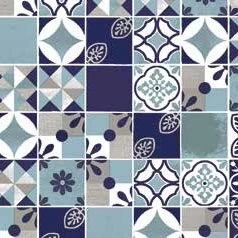 Plakfolie Spaanse Tegeltjes Blauw (45cm)