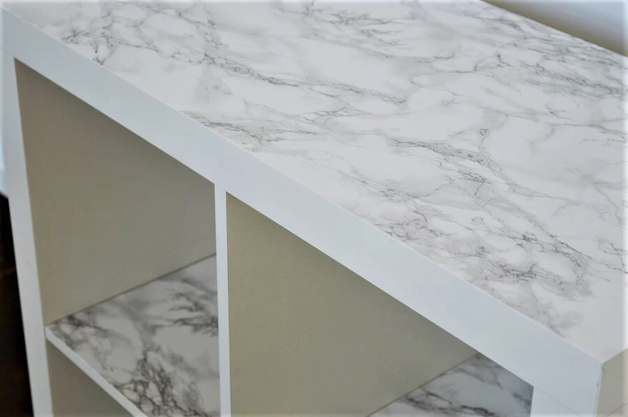 Plakfolie Marmer Grijs-wit (45cm) 2 Plakfolie Marmer Grijs-wit (45cm) - Afbeelding 2