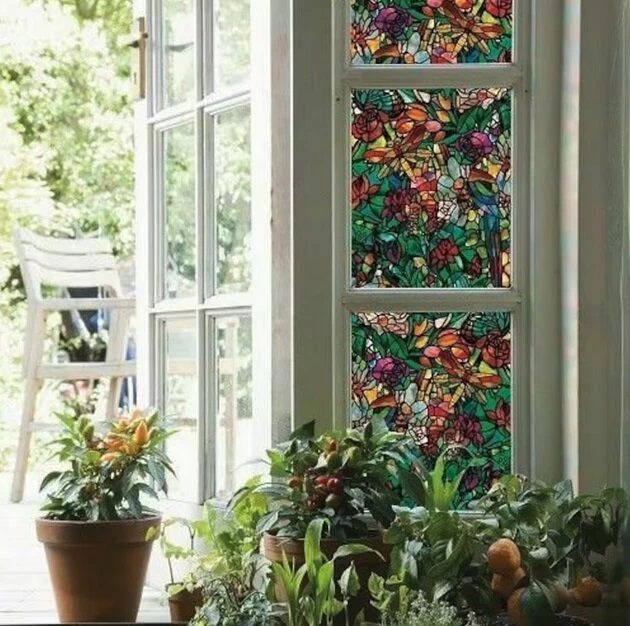 Raamfolie Libelle Glas In Lood (45cm) 2 Raamfolie Libelle Glas In Lood (45cm) - Afbeelding 2