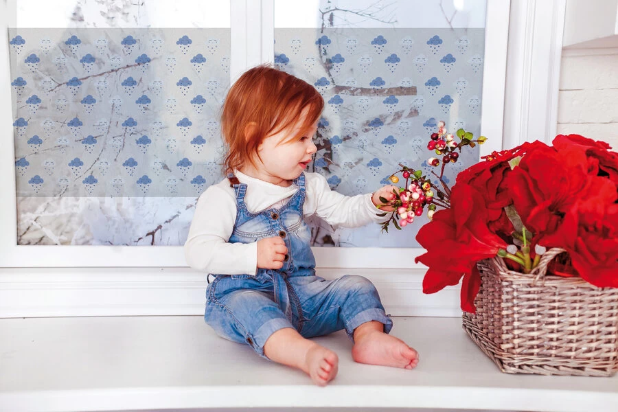 Statisch Raamfolie Wolkjes Blauw (46cm) 3 Statisch Raamfolie Wolkjes Blauw (46cm) - Afbeelding 3