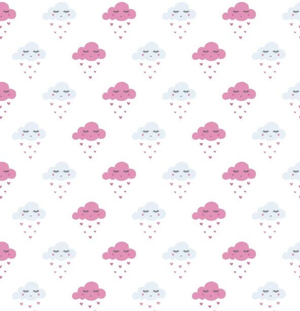 Statisch Raamfolie Wolkjes Roze (46cm) 1 Statisch Raamfolie Wolkjes Roze (46cm)