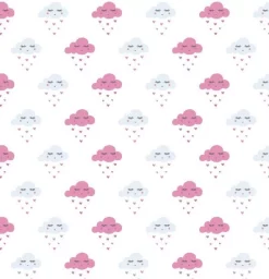 Statisch Raamfolie Wolkjes Roze (46cm)