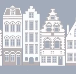 Statisch Raamfolie Grachtenpanden (45cm)