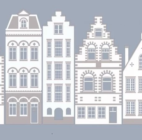 Statisch Raamfolie Grachtenpanden (45cm) 1 Statisch Raamfolie Grachtenpanden (45cm)